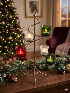Partylite Festive Centrepiece with 6 Votive Candle Holders